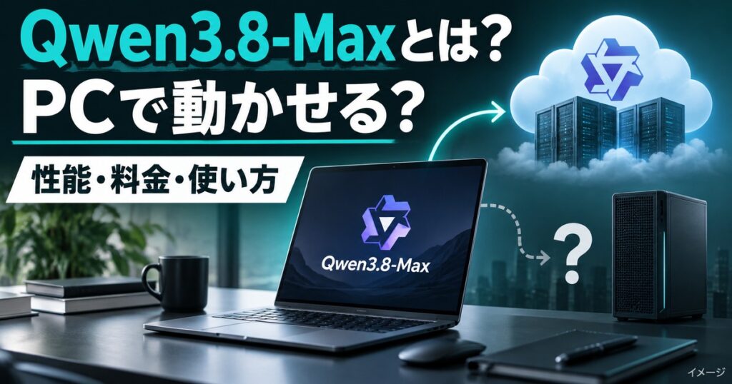 Qwen3.8-Maxとは？性能・料金と自分のPCで動かせるかを解説の記事用イメージ