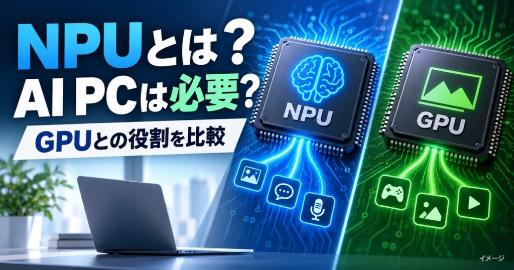 NPUとは？AI PCは本当に必要？GPUとの違いと選び方を解説の記事用イメージ