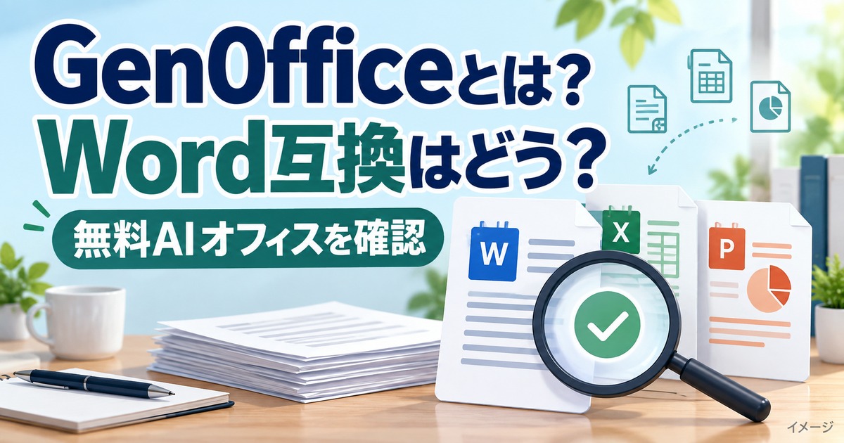 GenOfficeとは？無料AIオフィスの実力とWord互換を解説の記事用イメージ