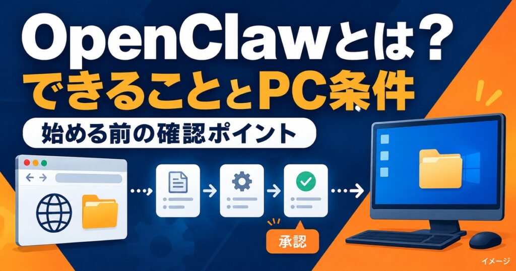 OpenClawとは？できることと必要なPCスペックを初心者向けに解説の記事用イメージ
