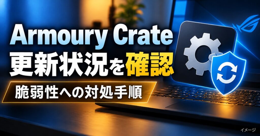 Armoury Crateに脆弱性｜ASUS製アプリの危険度と更新手順を解説の記事用イメージ
