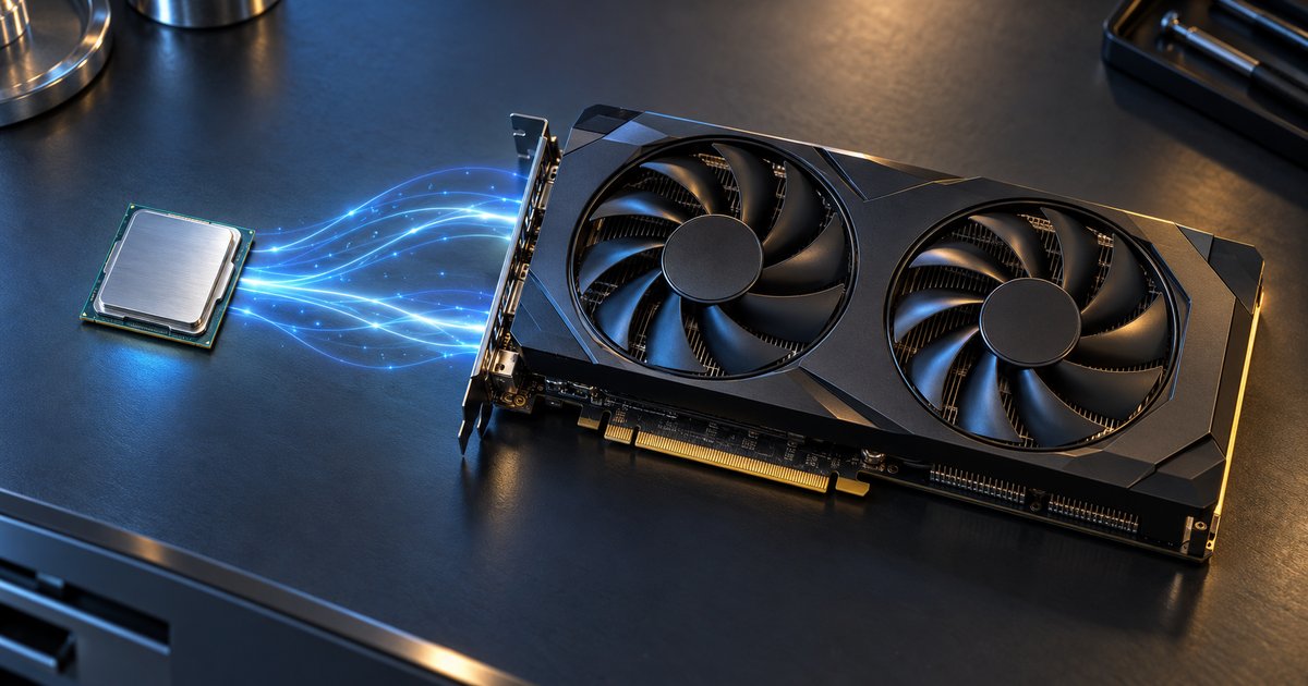 AION2を動かすCPUとグラフィックボードの役割分担のイメージ図
