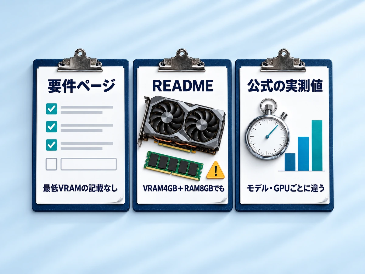 ComfyUIの公式が示すPC要件と示していない数字の整理