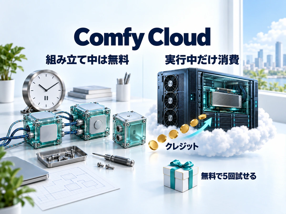 Comfy Cloudは実行中のGPU時間だけクレジットを消費する仕組み