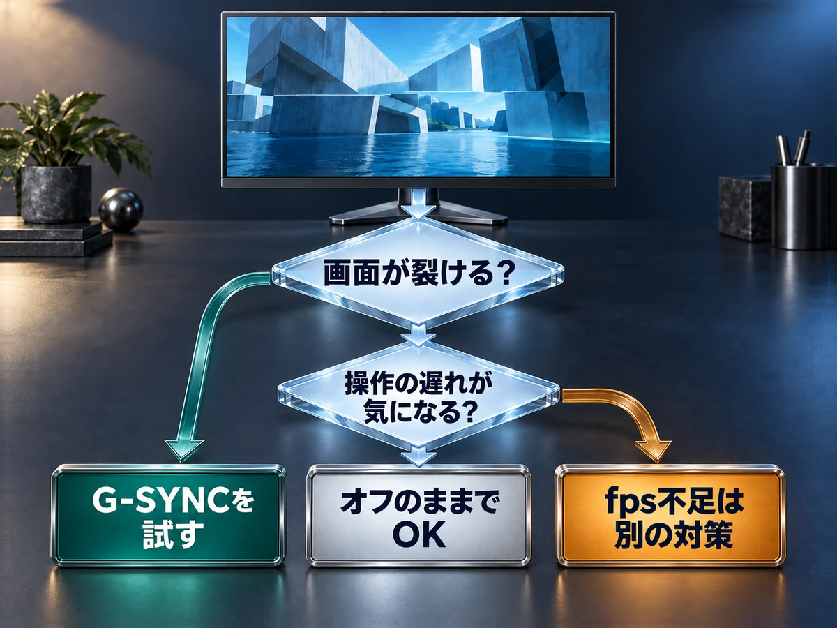 G-SYNCがいらないか判断するフローチャート