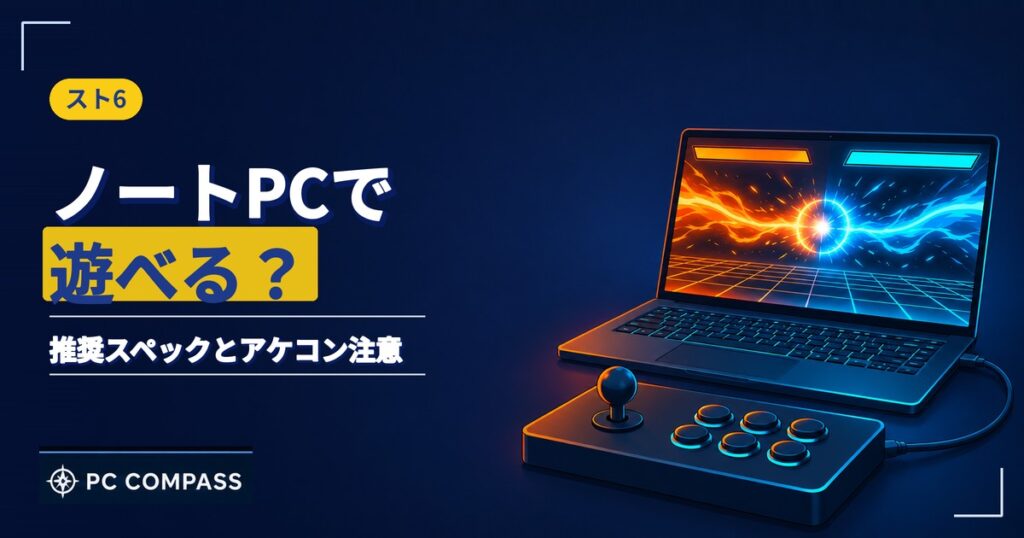 スト6をノートPCで遊べるかを解説する記事のアイキャッチ